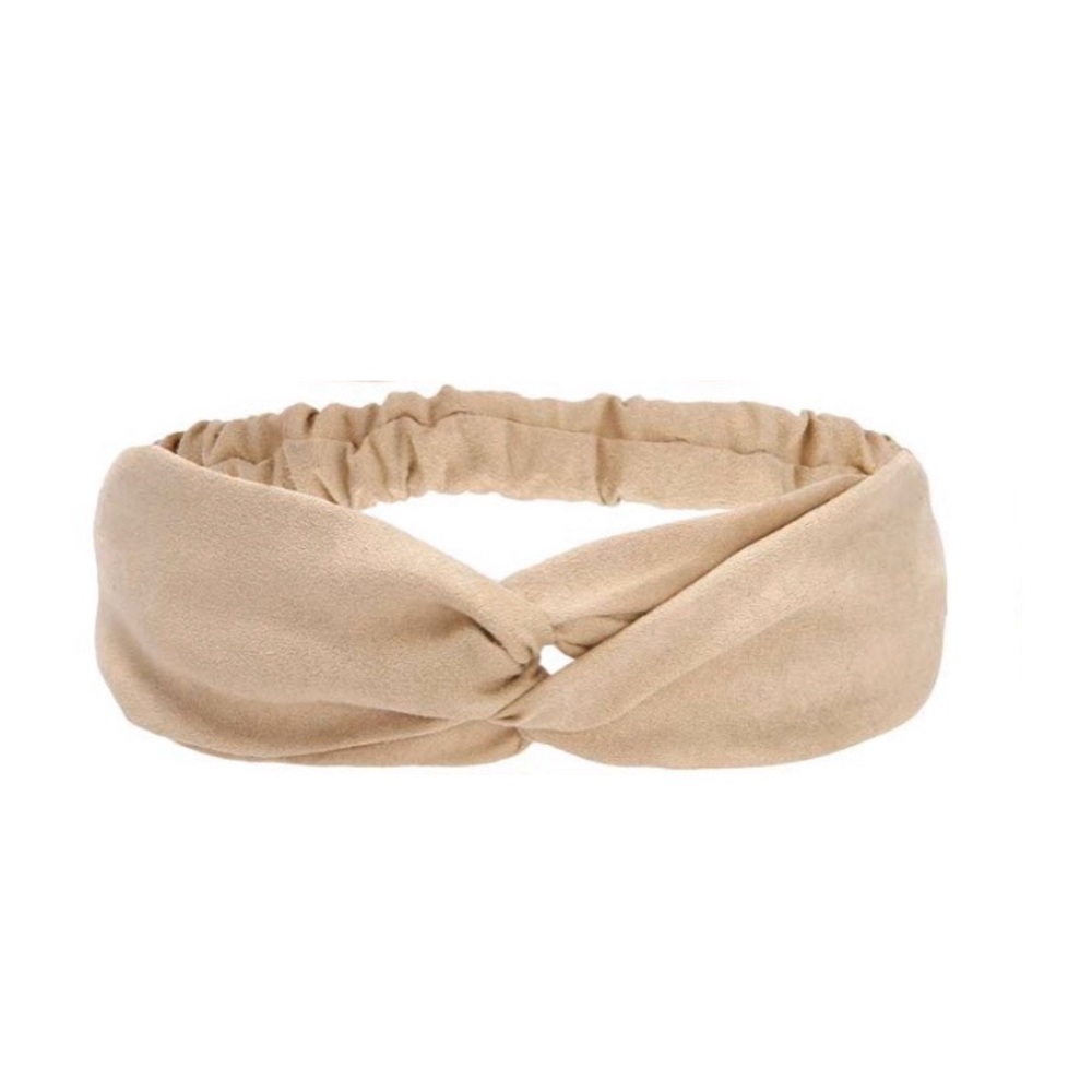 Cream Suede Turban Headband